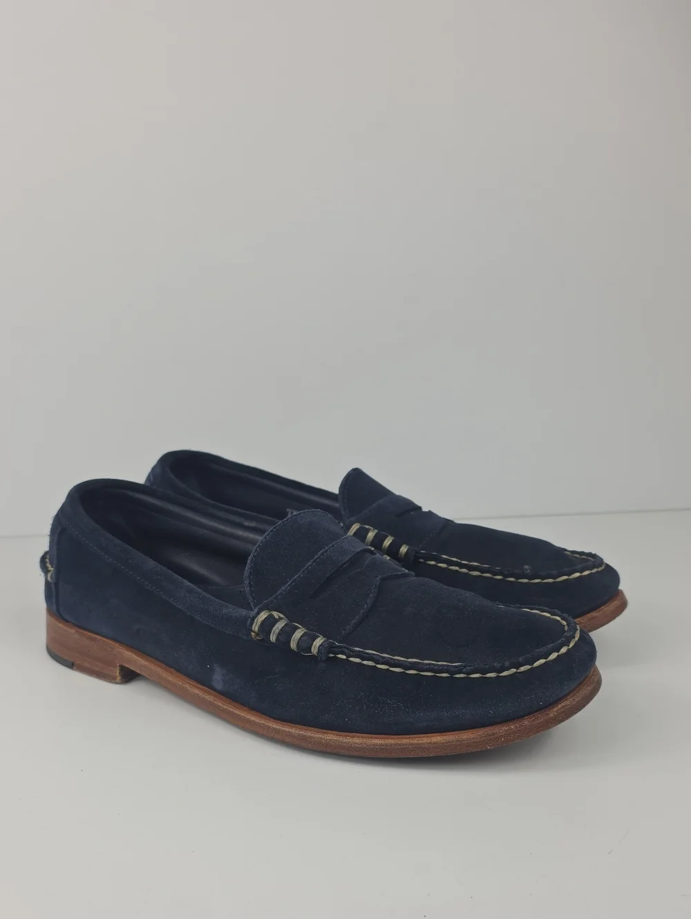 Allen Edmonds Sea Island Navy Blue Suede Men's Loafers Size 10.5